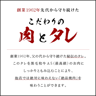 こだわりの肉とタレ